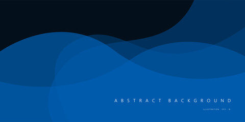 Wall Mural - Blue wave layer overlaps modern abstract background for template design. Vector illustration
