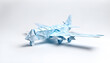 Privat Jet Flugzeug in geometrischen Formen, wie 3D Papier in weiß wie Origami Falttechnik Symbol Wappen Logo Vorlage Flugverkehr, Flieger, Papierflieger, Beförderung, Logistik, fliegen