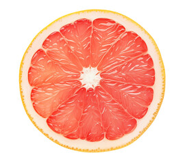 Wall Mural - one slice of pink grapefruit cutout