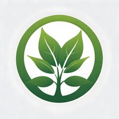 A green vegan leaf logo with two leaves inside a circle on a white background