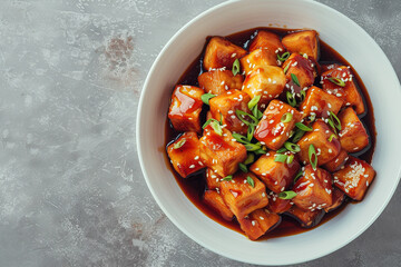 Wall Mural - Vegetarian Tofu dish. Image for Cafe and Restaurant Menus