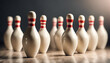 bowling pins, isolated white background 


