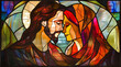 Stained Glass, Jesus and Maria