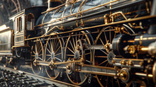 A Steam Trains Engine Operation Captured In A Detailed Scan Showcasing The Mechanical Complexity And Historic Engineering