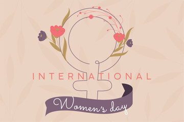 Wall Mural - Happy women day card Vector illustration