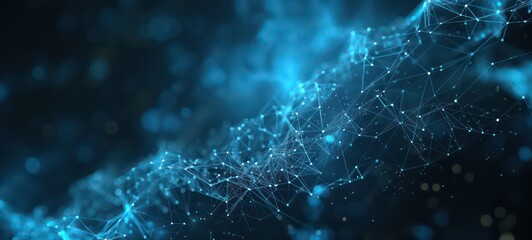 wave particles background - 3D illuminated digital wave of glowing particles. Futuristic and technology illustration, HUD modern element