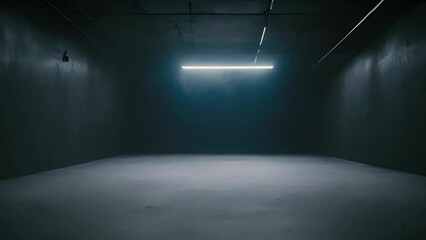 Wall Mural - Dark room with single light source in center