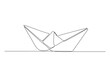© aminul788 - Aesthetic paper boat continuous single line drawing vector illustration. Premium vector
