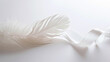 A delicate feather with a flowing ribbon attached symbolizing the heavenly messages and guidance carried by angels.