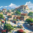 Majestic Ancient Greek Architecture under Blue Skies