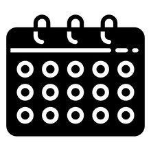Calendar Icon, Glyph Icon Style