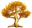 golden tree,tree of lucky sign about money isolated on transparent or white background 