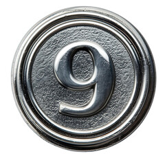 Poster - 9 number icon silver button