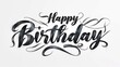Elegant 'Happy Birthday' lettering with sophisticated swirls, perfect for refined birthday wishes.