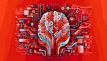 large-scale language model ai concept vector illustration.