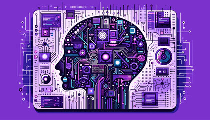 Large-scale language model AI concept vector illustration.