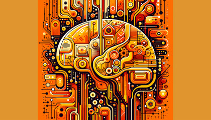 Large-scale language model AI concept vector illustration.