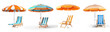 © KimlyPNG - no background. one beach chair with one sun umbrella on transparency background PNG