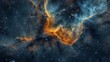 A celestial nebula painting the cosmos with vibrant hues and starry expanse