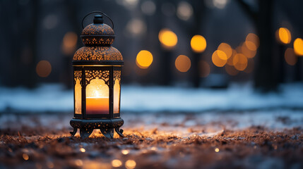 Wall Mural - arabic lantern for ramadan concept background