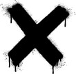 © Doa Bunda - Spray Painted Graffiti sign NO Sprayed isolated with a white background. graffiti font x with over spray in black over white.