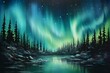 A celestial aurora borealis in shades of aqua and teal