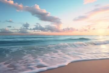 Poster - The calmness of a serene beach at dawn