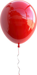 Wall Mural - 3d style red balloon isolated on transparent background. PNG