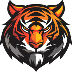 Wall Mural - Vector tiger logo, tiger icon, tiger head, vector, isolated on transparent background. PNG