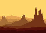 Fototapeta Pokój dzieciecy - Beautiful sahara desert landscape. Vector illustration in flat style.