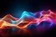 Sound and vision with an abstract music wave background, showcasing dynamic lines, Generative AI