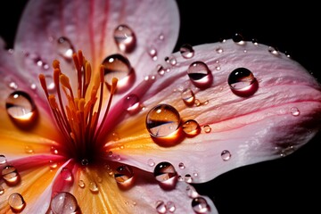 Canvas Print - An extreme close-up of a water droplet on a flower petal