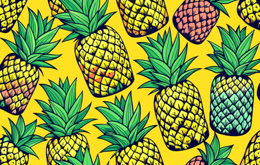 seamless pattern with pineapples