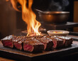 © Mimia - Asian Chinese Japanese Korean sliced steak beef BBQ wagyu. Restaurant grill meal food meat
