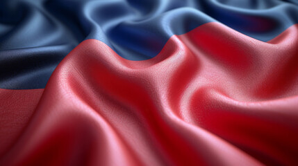 Wall Mural - macro shot of the flags rippling fabric unveiling its smooth and dynamic texture.