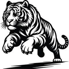 A Tiger Running Vector illustration design