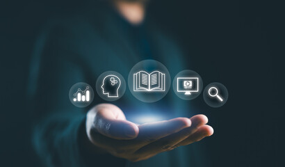 Leinwandbilder - E-learning Education Internet Technology Webinar Online Courses concept..