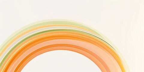 Wall Mural - Simple orange arc with green lines.