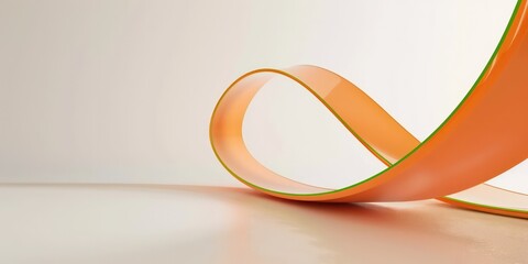 Wall Mural - Simple orange arc with green lines.