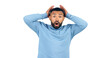 © Shrikant/peopleimages.com - News, announcement and man with surprise in portrait with drama in transparent, isolated or png background. Wow, emoji and shocked person with secret or hearing crazy gossip, information or story