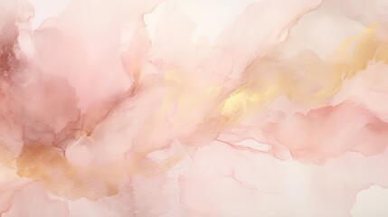 Wall Mural - watercolor texture blush pink and gold, nuetral