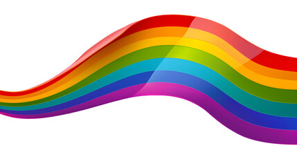 Wall Mural - Waving rainbow LGBT flag isolated on png or transparent background,