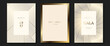 © TWINS DESIGN STUDIO - Luxury invitation card background vector. Golden elegant wavy gold line pattern on light background. Premium design illustration for wedding and vip cover template, grand opening.