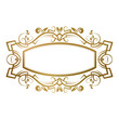 Golden vintage frame with traditional ornament for text. Perfect for vintage label decoration, nameplate or signboard.