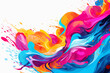 a colorful abstract painting on a white background