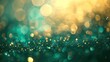 Abstract Bokeh Lights Background With Teal and Gold Color Gradient