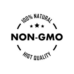 Wall Mural - Non GMO sticker, emblem or label. Nature food. Organic product. Vector icon. GMO free