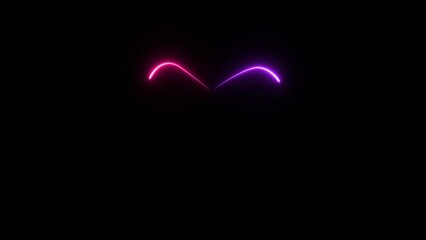 Wall Mural - Abstract moving neon geometric stripes line animation 4k.