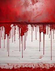 Wall Mural - Red grunge background highly detailed texture abstract backgrounds, Red background scary bloody wall white wall with blood splatter for halloween Generative AI