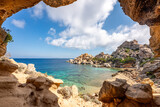 Fototapeta Natura - The italian island sardinia in mediterranean sea. Cave
